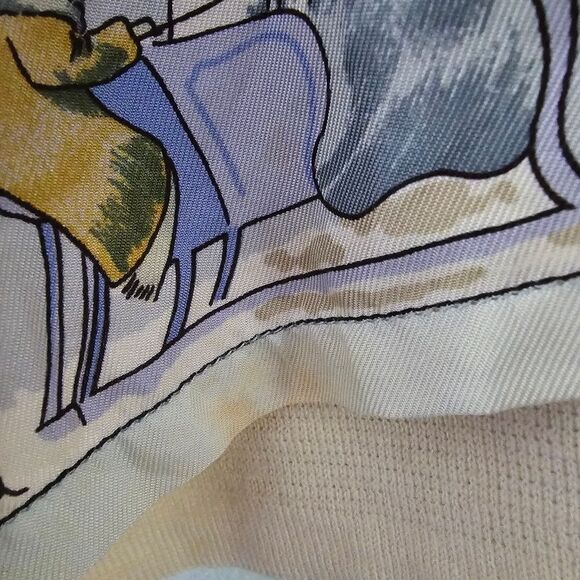 Hermes Margiela Winter Skiers & Holly Silk Wool Blend Polo Style Sweater Size S - Picture 12 of 12